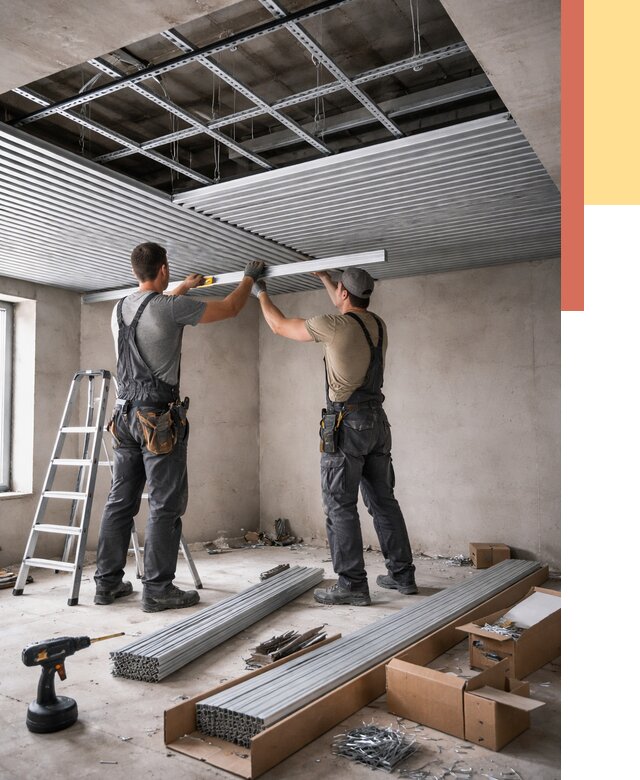 Монтаж реечного потолка в Астрахани от 4624 руб. под ключ | ОТДЕЛОЧНИК-Стр