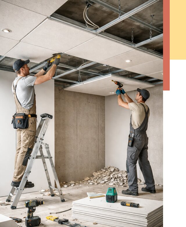 Монтаж акустического потолка в Астрахани от 6679 руб/м2 — быстро и недорого | ОТДЕЛОЧНИК-Стр