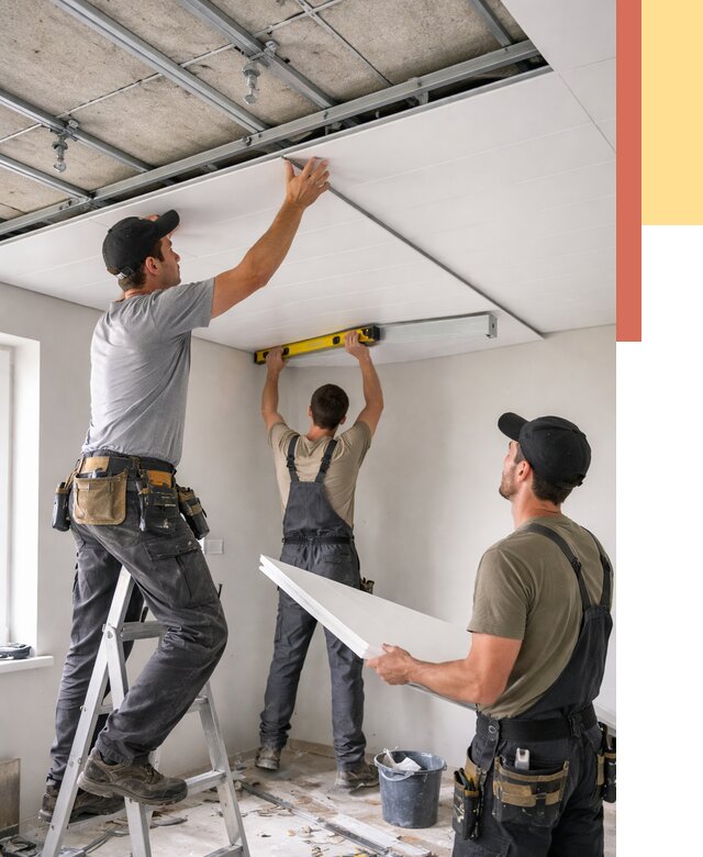 Монтаж потолка из ПВХ панелей в Астрахани от 3597 руб./м2 — быстро и недорого | ОТДЕЛОЧНИК-Стр