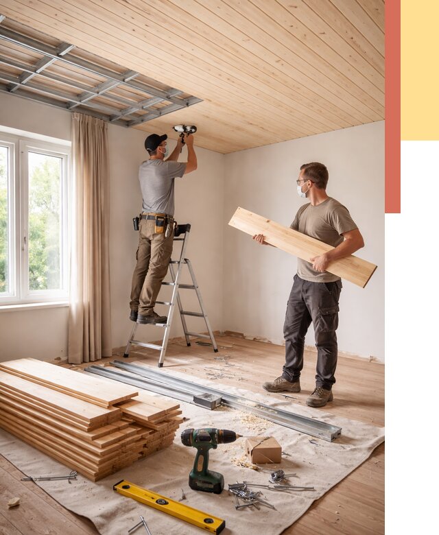 Монтаж потолка из вагонки в Астрахани от 6679 руб. | Быстро и недорого — ОТДЕЛОЧНИК-Стр