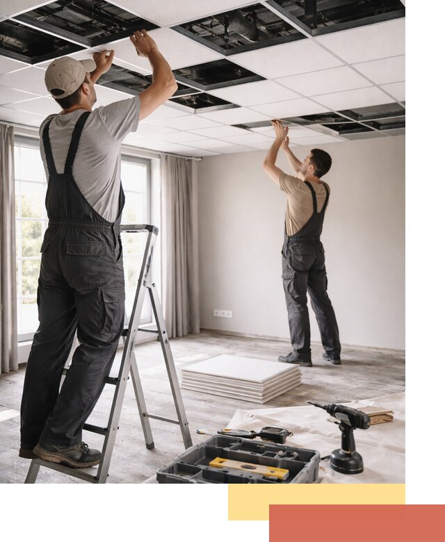 Замена плит подвесного потолка в Астрахани быстро и качественно