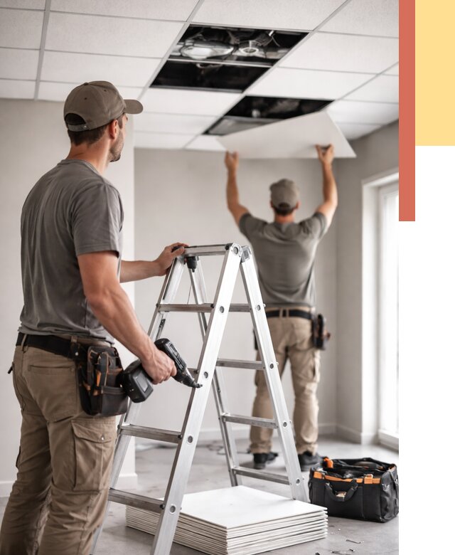 Обслуживание подвесного потолка в Астрахани от 3597 руб. — быстро и недорого | ОТДЕЛОЧНИК-Стр