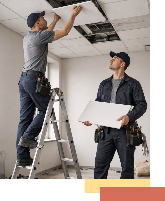 Обслуживание подвесного потолка в Астрахани — ремонт и чистка