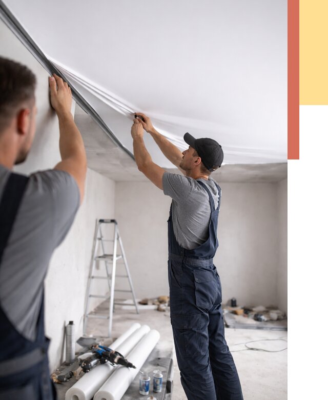 Монтаж матового натяжного потолка в Астрахани от 4624 руб./м² — быстро и недорого | ОТДЕЛОЧНИК-Стр