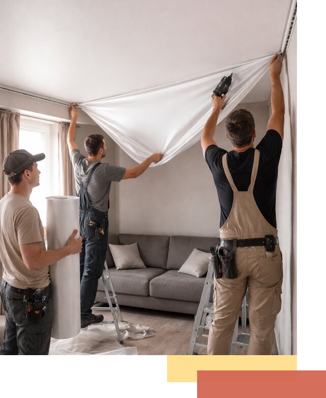 Монтаж сатинового натяжного потолка в Астрахани качественно и быстро