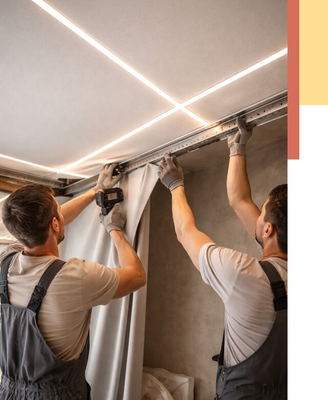 Монтаж натяжного потолка со световыми линиями в Астрахани от 1233 руб. | ОТДЕЛОЧНИК-Стр