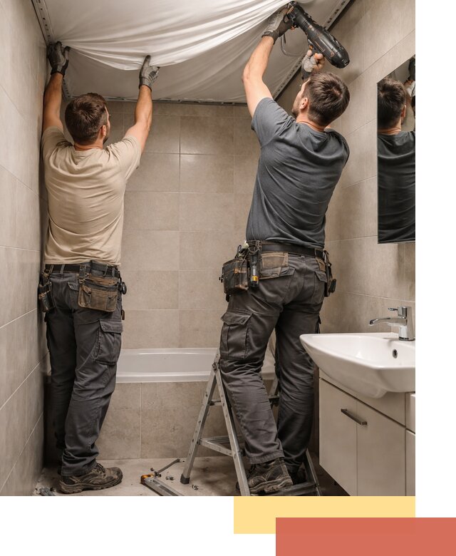 Монтаж натяжного потолка в ванной в Астрахани быстро и качественно