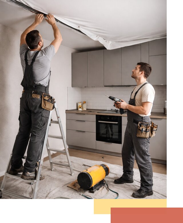 Монтаж натяжного потолка на кухне в Астрахани