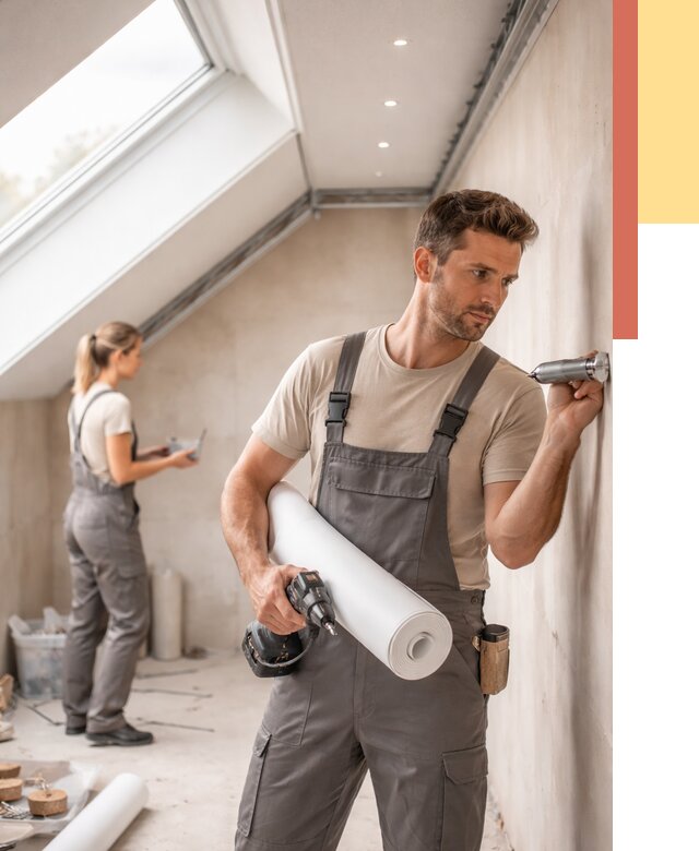 Монтаж натяжного потолка на мансарде в Астрахани от 3597 руб. | ОТДЕЛОЧНИК-Стр