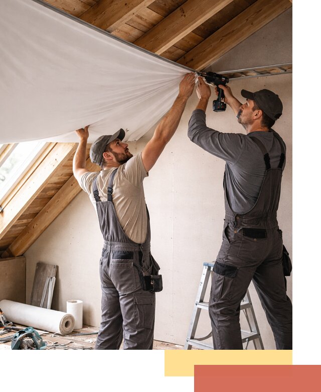 Монтаж натяжного потолка в мансарде в Астрахани