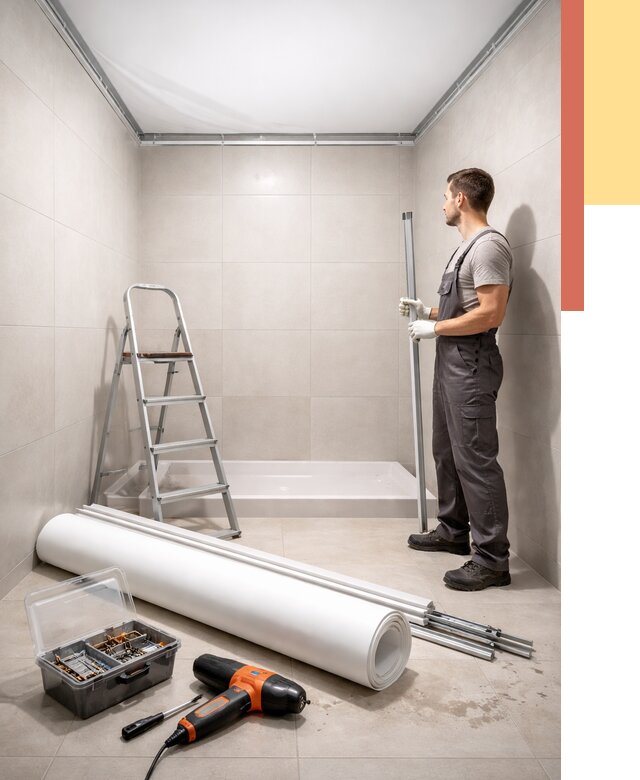 Монтаж натяжного потолка в санузле в Астрахани от 1901 руб. — ОТДЕЛОЧНИК-Стр