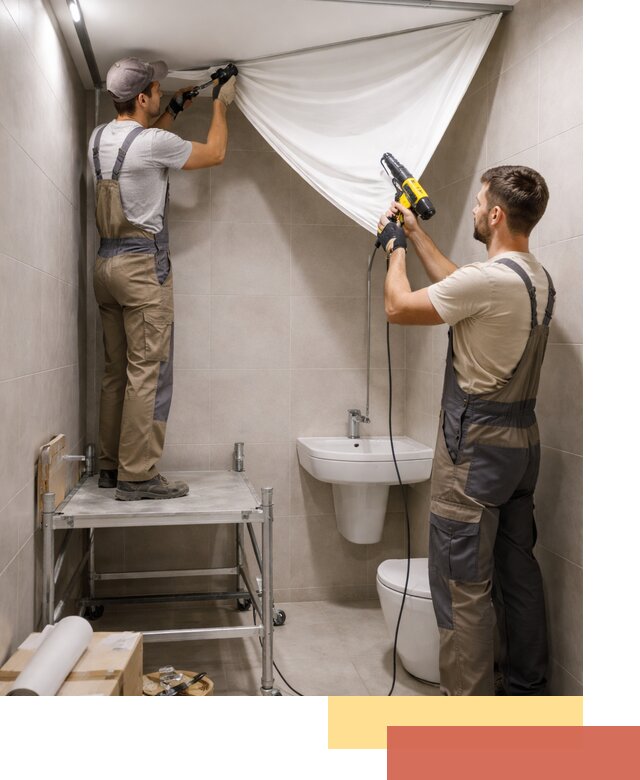 Монтаж натяжного потолка в санузле в Астрахани