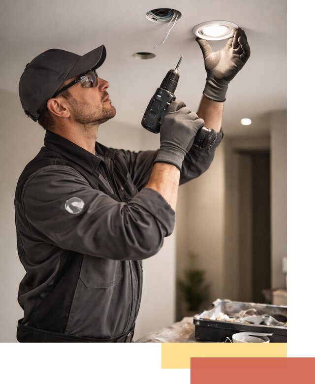 Установка точечных светильников в натяжной потолок в Астрахани