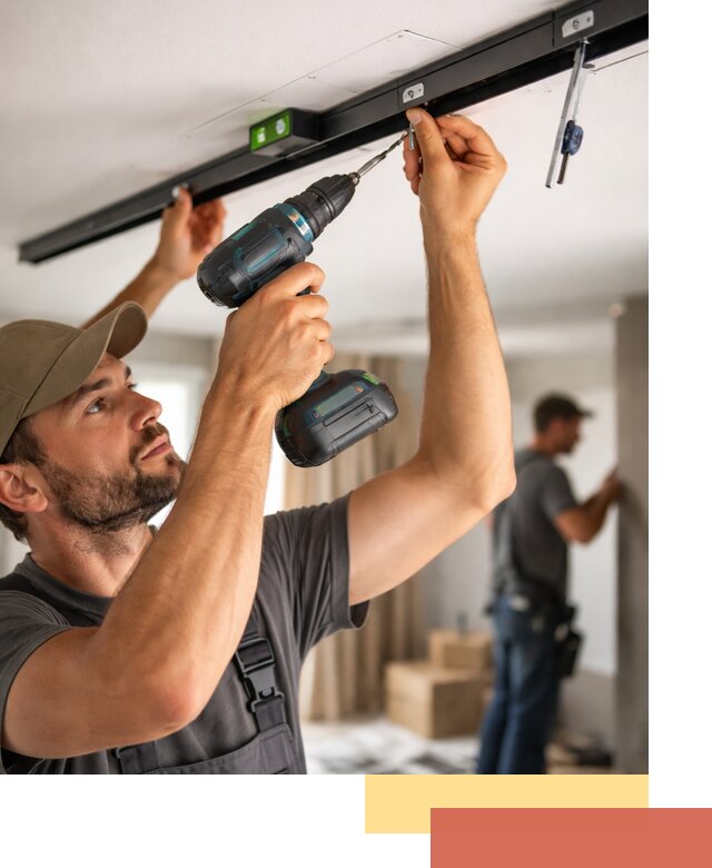 Установка трековых светильников в натяжной потолок в Астрахани