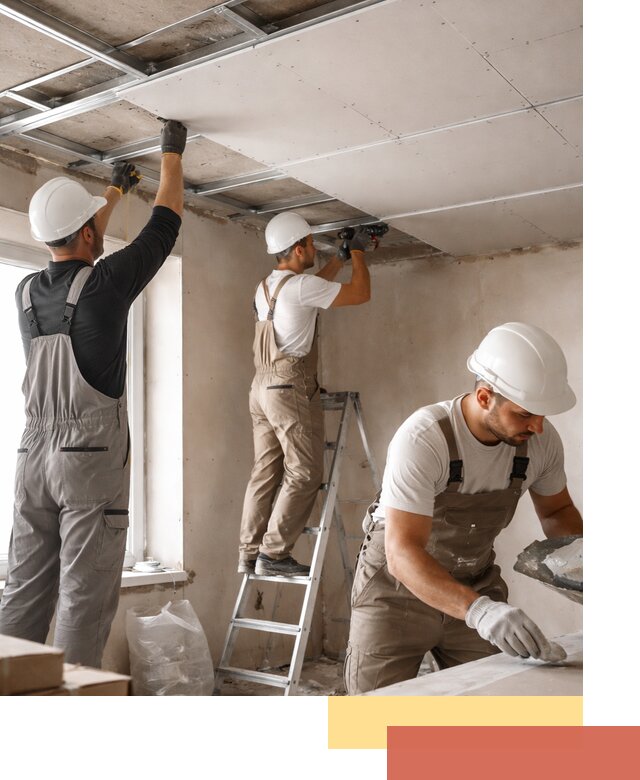 Одноуровневый потолок из гипсокартона в Астрахани — монтаж и отделка