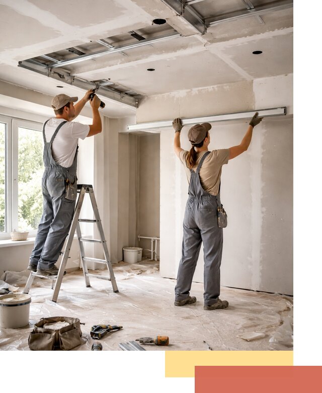 Монтаж многоуровневого потолка из гипсокартона в Астрахани