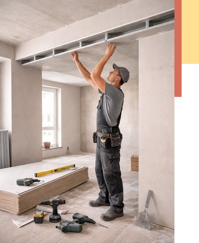 Потолок из гипсокартона с нишей в Астрахани от 1285 руб. под ключ | ОТДЕЛОЧНИК-Стр