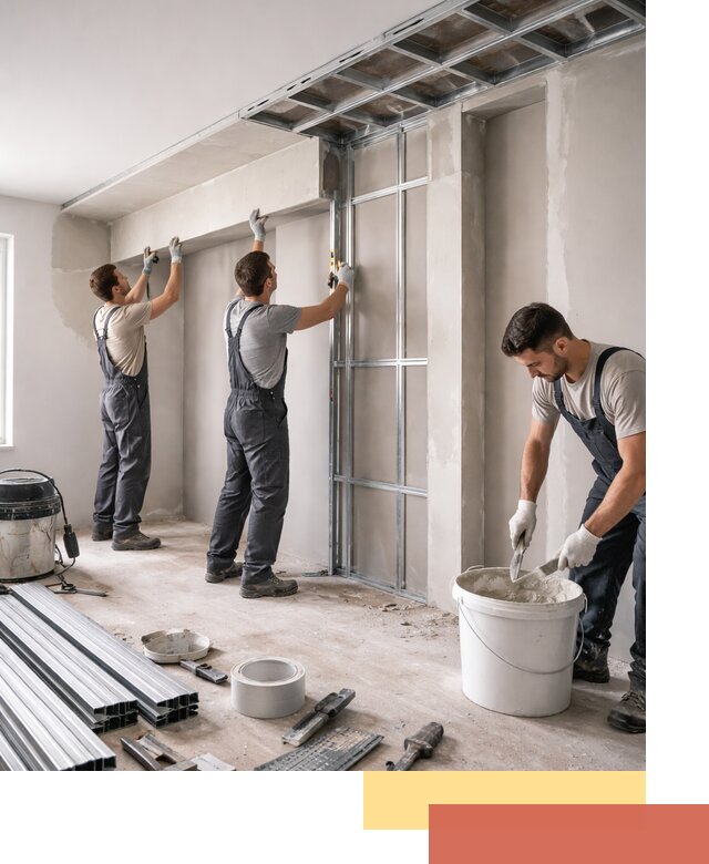 Монтаж потолка из гипсокартона с нишей в Астрахани