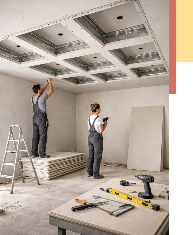 Кессонный потолок из гипсокартона в Астрахани от 1901 руб. — монтаж и под ключ | ОТДЕЛОЧНИК-Стр