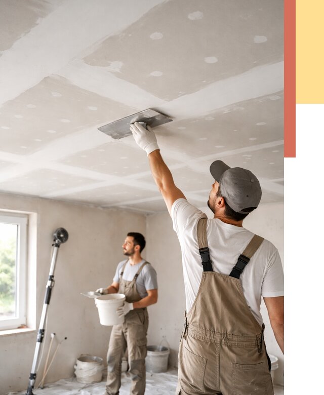 Шпаклевка потолка из гипсокартона в Астрахани от 3288 руб./м2 — услуги под ключ | ОТДЕЛОЧНИК-Стр