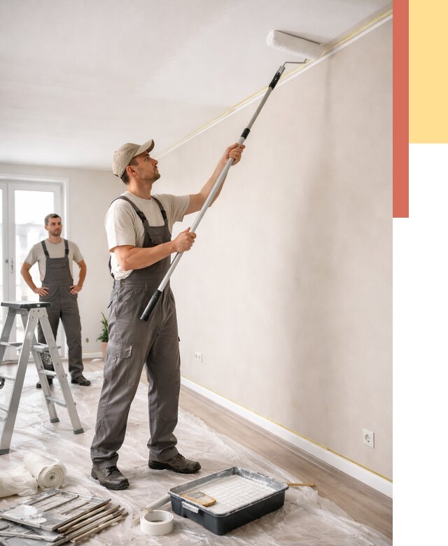 Покраска потолка из гипсокартона в Астрахани от 4624 руб./м2 — услуги под ключ | ОТДЕЛОЧНИК-Стр