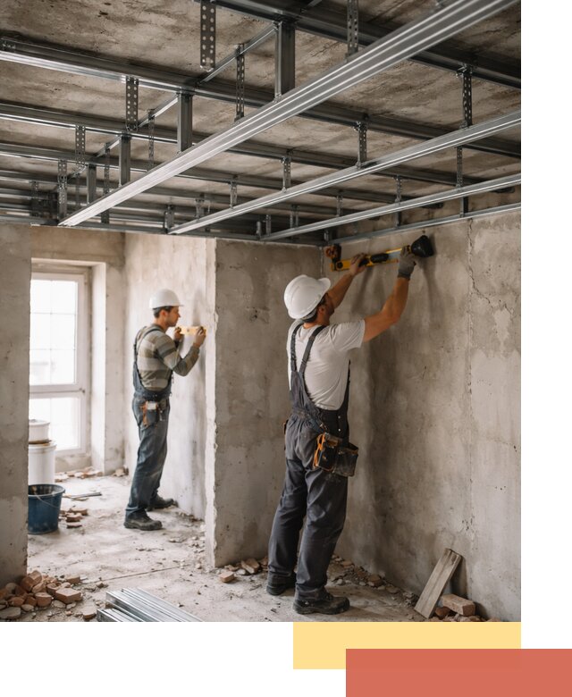 Монтаж каркаса потолка из профильного профиля в Астрахани