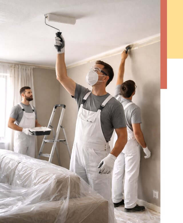 Покраска потолка водоэмельсионной краской в Астрахани от 2261 руб/м² — услуги под ключ | ОТДЕЛОЧНИК-Стр