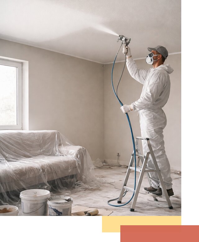 Покраска потолка краскопультом в Астрахани быстро и качественно