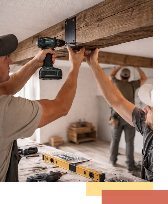 Монтаж декоративных потолочных балок в Астрахани