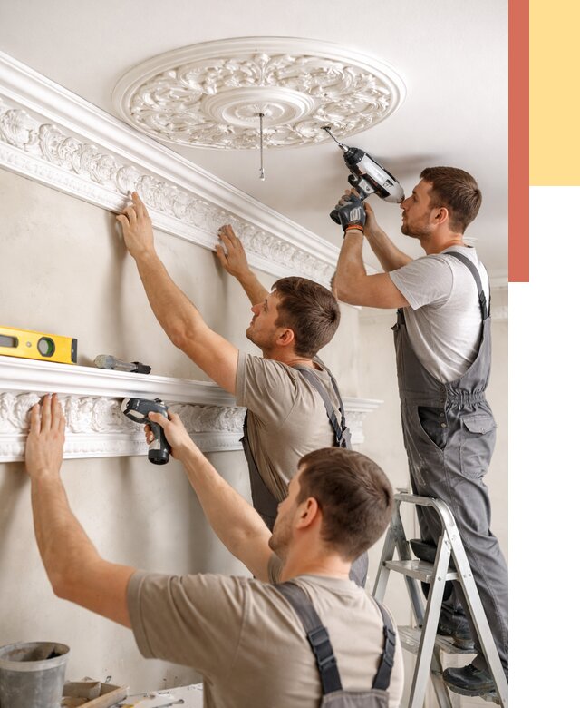 Монтаж лепнины на потолок в Астрахани от 3288 руб. быстро и недорого | ОТДЕЛОЧНИК-Стр