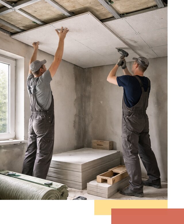 Шумоизоляция потолка панелями ЗИПС в Астрахани